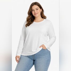 Pact Organic Cotton Long Sleeve Tee White XXL Minimalist Basic